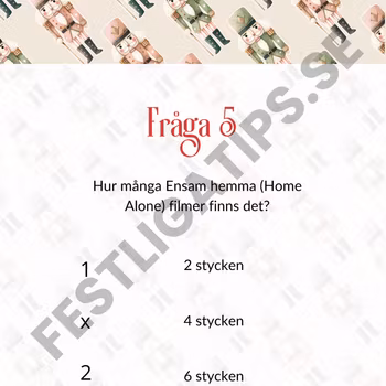 Frågeslinga till jul för vuxna