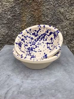 Handgjord skål 15 cm. Spruzzi. Blå.