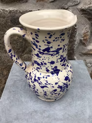 Handgjord kanna 22 cm. Spruzzi. Blå.