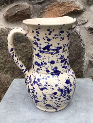 Handgjord kanna 22 cm. Spruzzi. Blå.