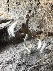 Oljelampa rund 11 cm.  Klarglas.