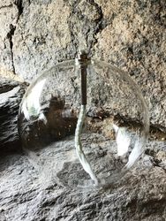 Oljelampa rund 13 cm. Klarglas.