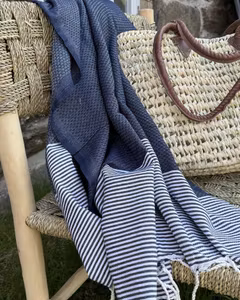 Badlakan/handduk 100 x 200 cm. 100% bomull. Marinblått.