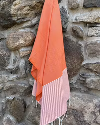 Badlakan/handduk 100 x 200 cm. 100% bomull. Orange.