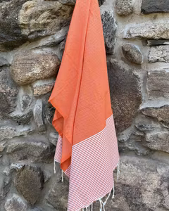 Badlakan/handduk 100 x 200 cm. 100% bomull. Orange.