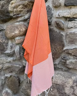 Badlakan/handduk 100 x 200 cm. 100% bomull. Orange.