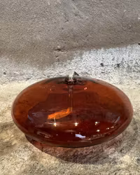 Oljelampa ellipse 14 cm. Bärnsten.