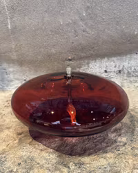 Oljelampa ellipse 18 cm. Bärnsten.