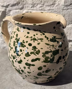 Handgjord kanna 15 cm. Spruzzi. Flaskgrön.