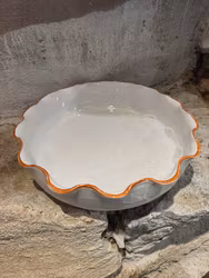 Glaserad ugnsform 30 cm.Vit.