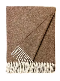 Pläd 100% merinoull. Brunt 130 x 180 cm.