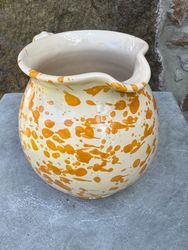 Handgjord kanna 15 cm. Spruzzi. Ockragul.