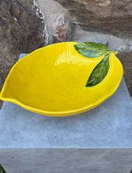Stor skål 42 cm. Gul.