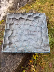 Stort fyrkantigt fat 45 cm. Blått.