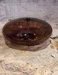 Oljelampa ellipse 18 cm. Bronsfärg.