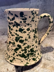 Handgjord kanna 18 cm. Spruzzi. Flaskgrön.