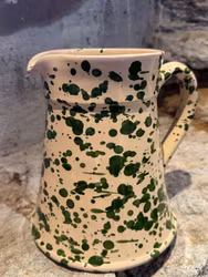 Handgjord kanna 18 cm. Spruzzi. Flaskgrön.