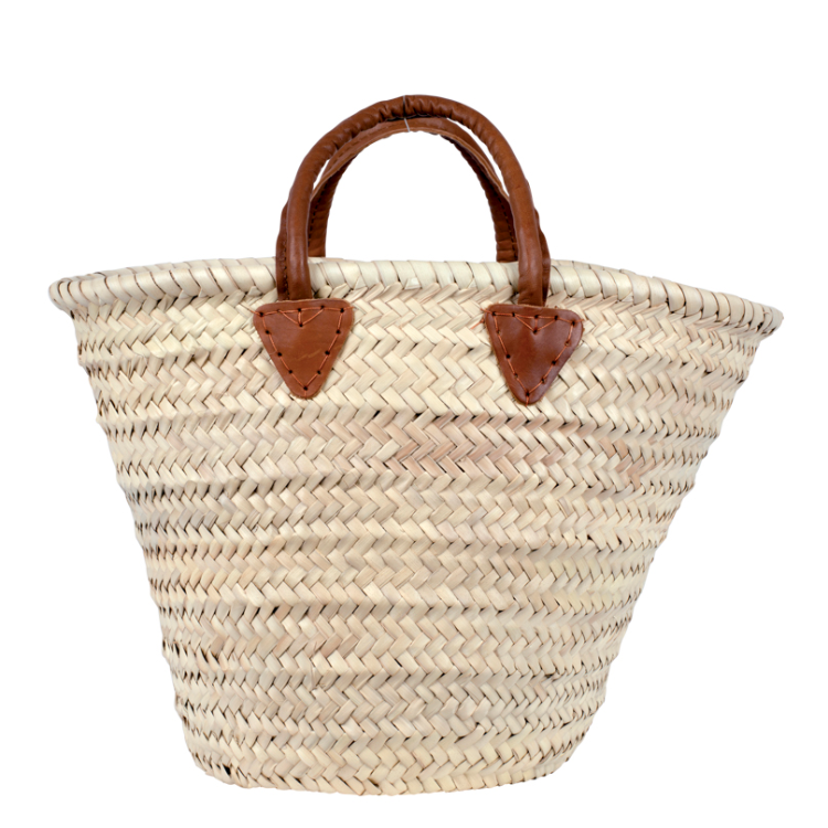Stråväska/korg med korta handtag.