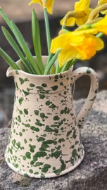 Handgjord kanna 18 cm. Spruzzi. Flaskgrön.