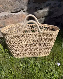 Stråväska- shoppingbag 48 cm. Natur.