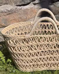 Stråväska- shoppingbag 48 cm. Natur.