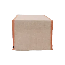 Duk/löpare i linne 160 cm. Natur/terracotta.
