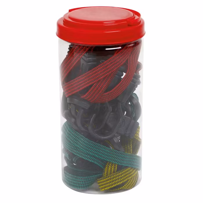 Sats med platta gummispännband, 8 delar