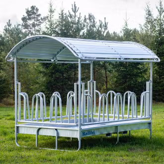 Foderhäck med bogstöd för nöt, 14 platser