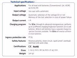 SC Power charger 6/12V 1A - 9 phases SC10