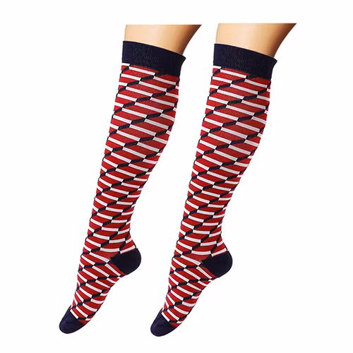 Geruite steunkousen (rood)