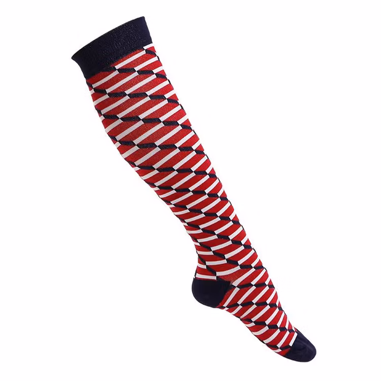 Geruite steunkousen (rood)