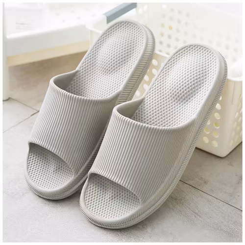Grijze slippers (zachte hiel)