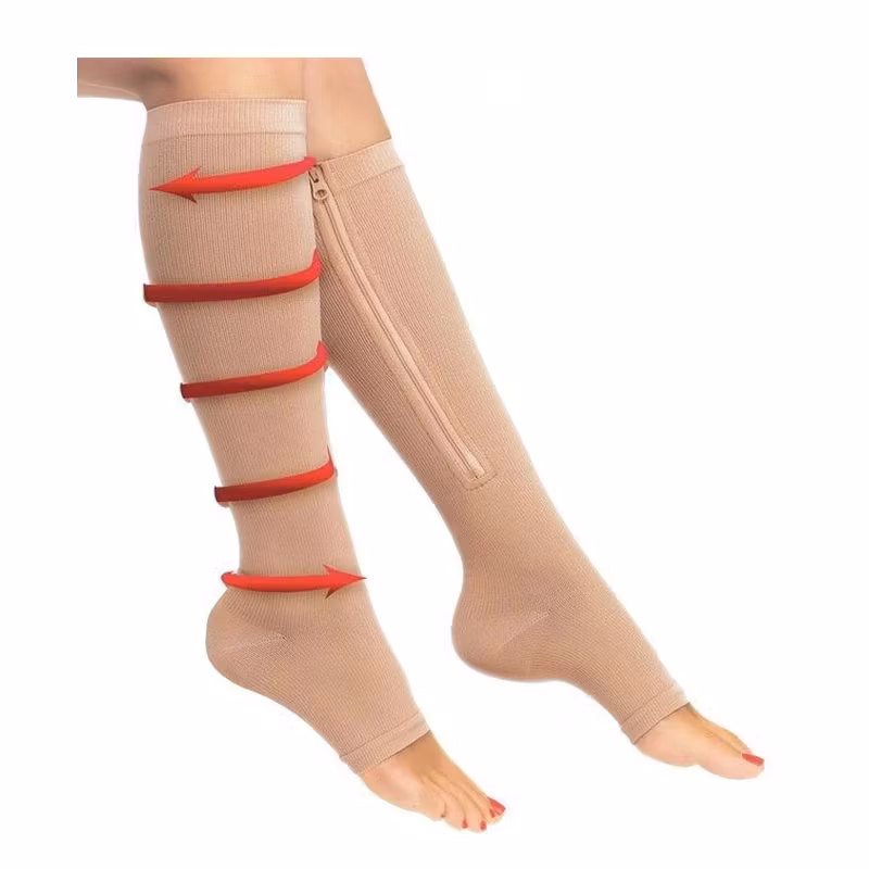 Steunkousen rits (beige)