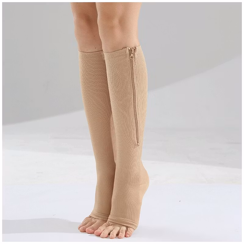 Steunkousen rits (beige)