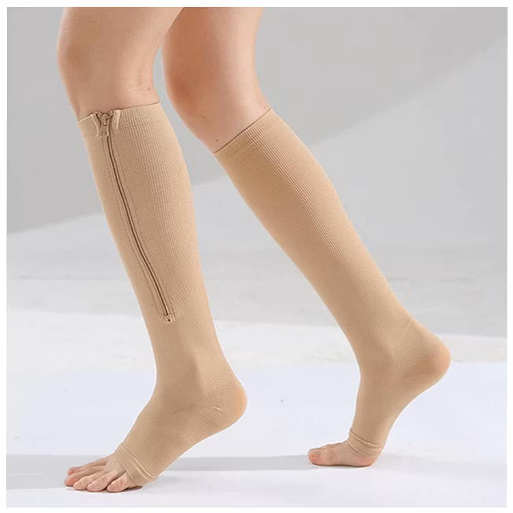 Steunkousen rits (beige)