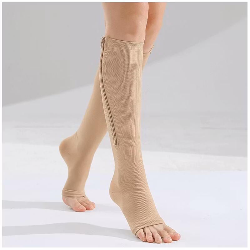 Steunkousen rits (beige)