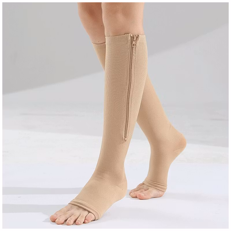 Steunkousen rits (beige)