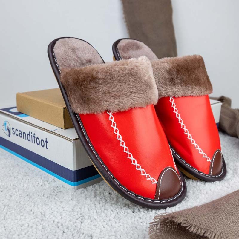 Warme pantoffels (rood)