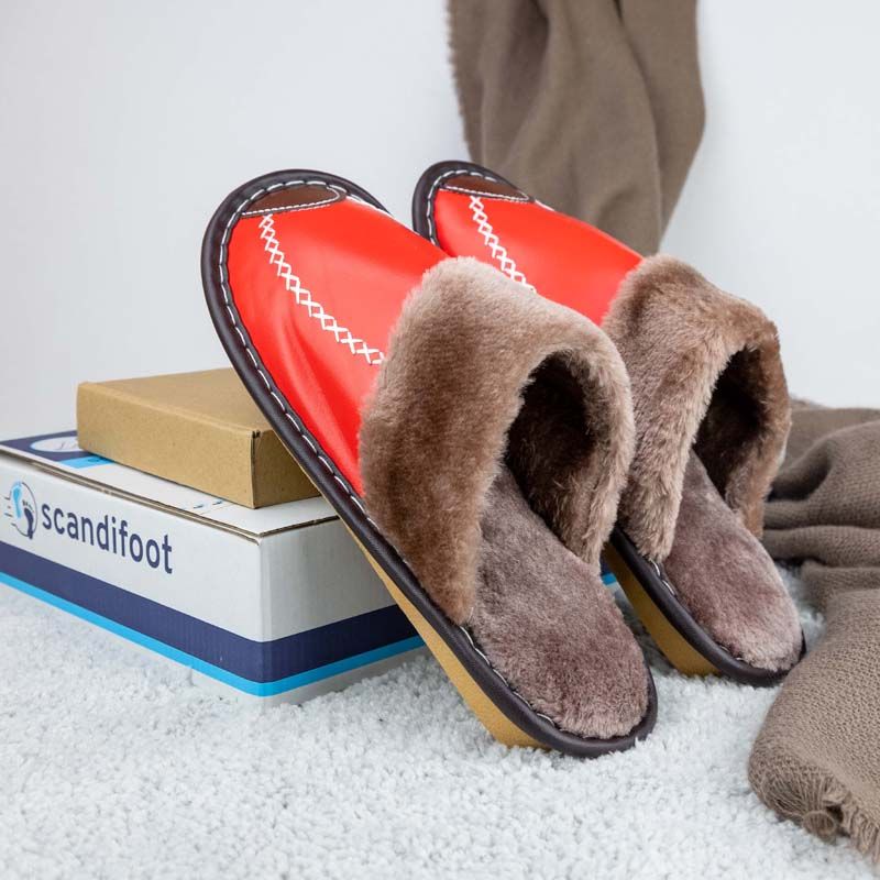 Warme pantoffels (rood)