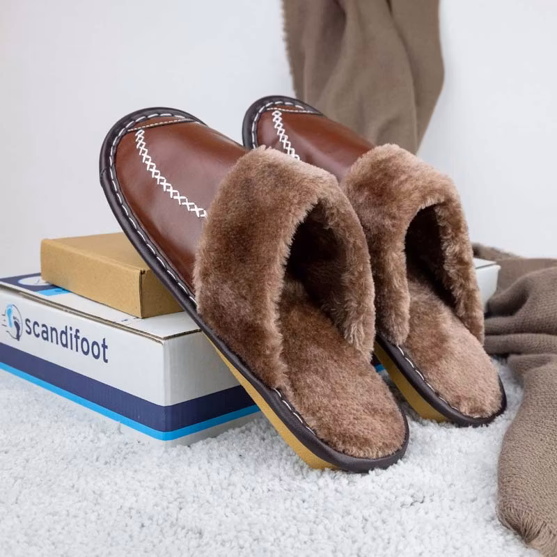 Warme pantoffels (bruin)
