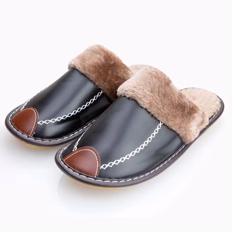 Warme pantoffels (zwart)