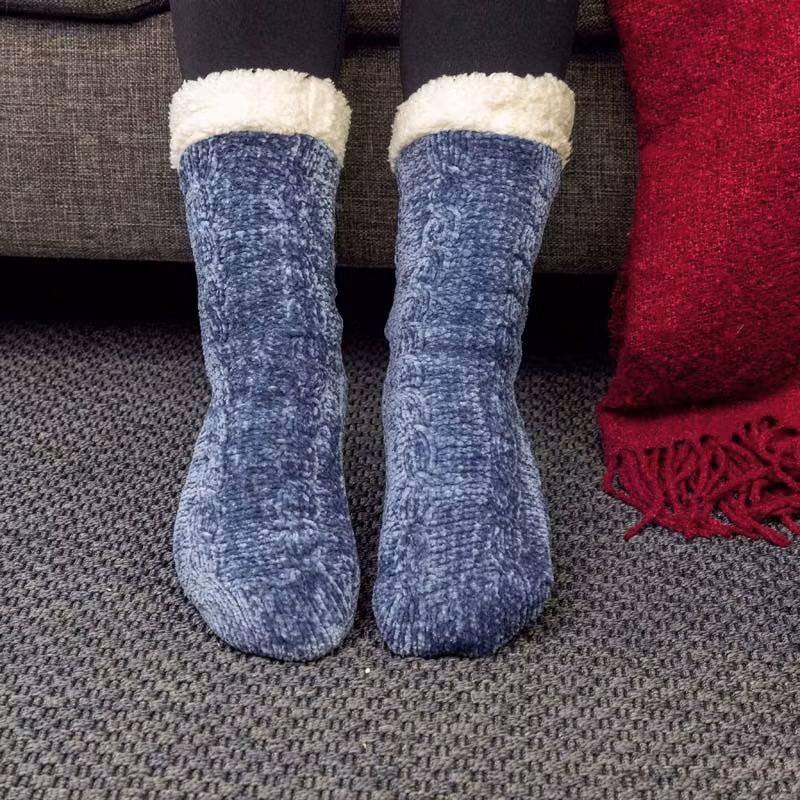 Gevoerde warme sokken (blauw)