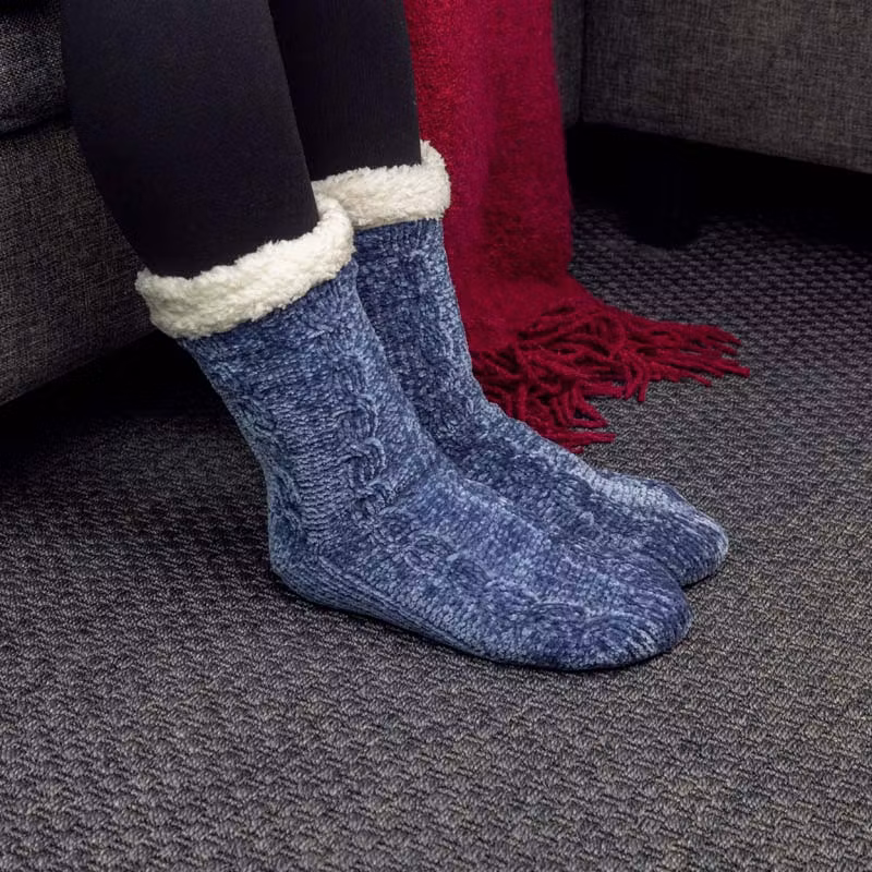 Gevoerde warme sokken (blauw)