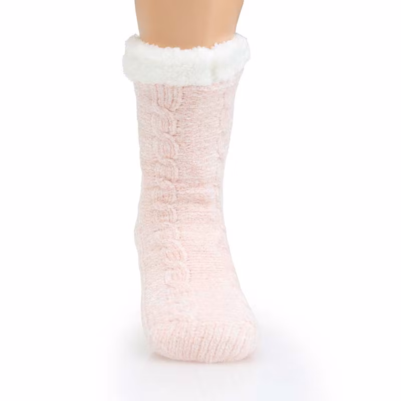 Gevoerde warme sokken (roze)