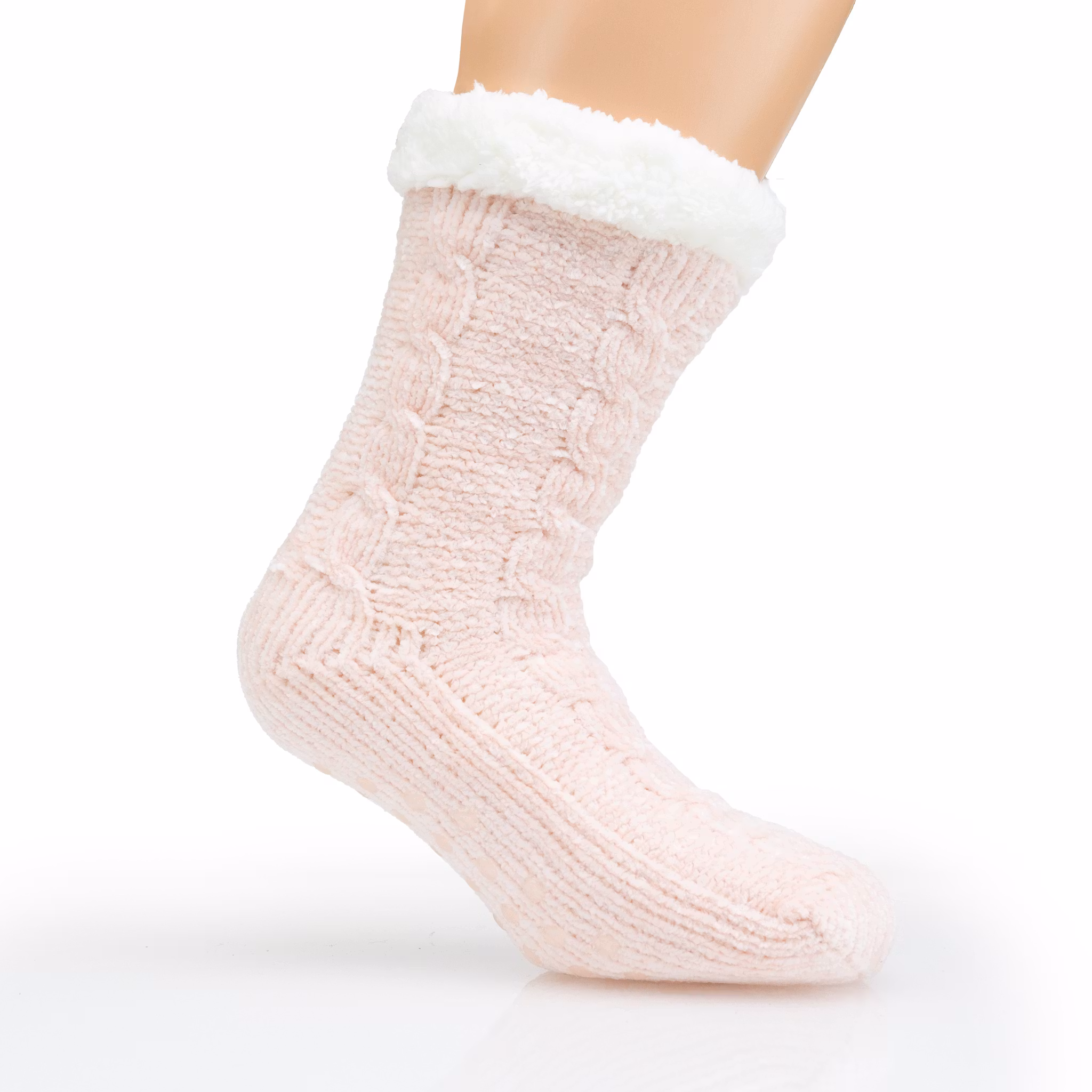 Gevoerde warme sokken (roze)
