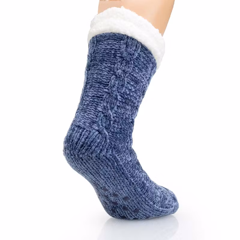 Gevoerde warme sokken (blauw)
