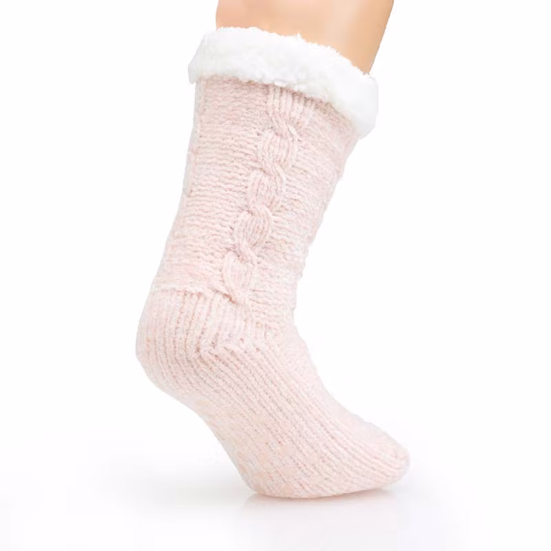 Gevoerde warme sokken (roze)