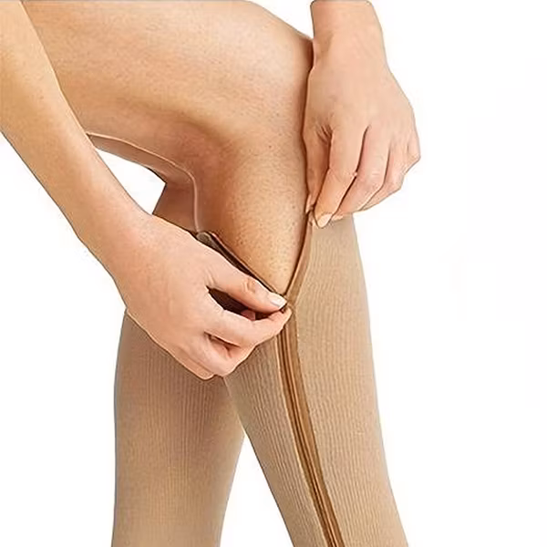 Stödstrumpor blixtlås (beige)