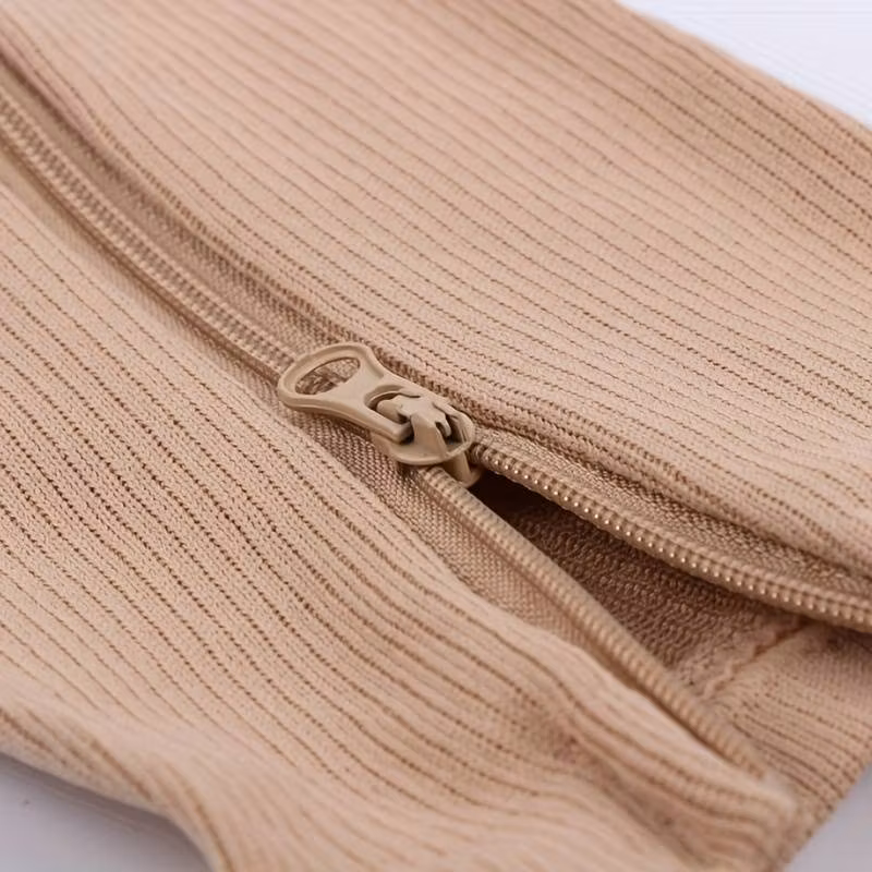Stödstrumpor blixtlås (beige)