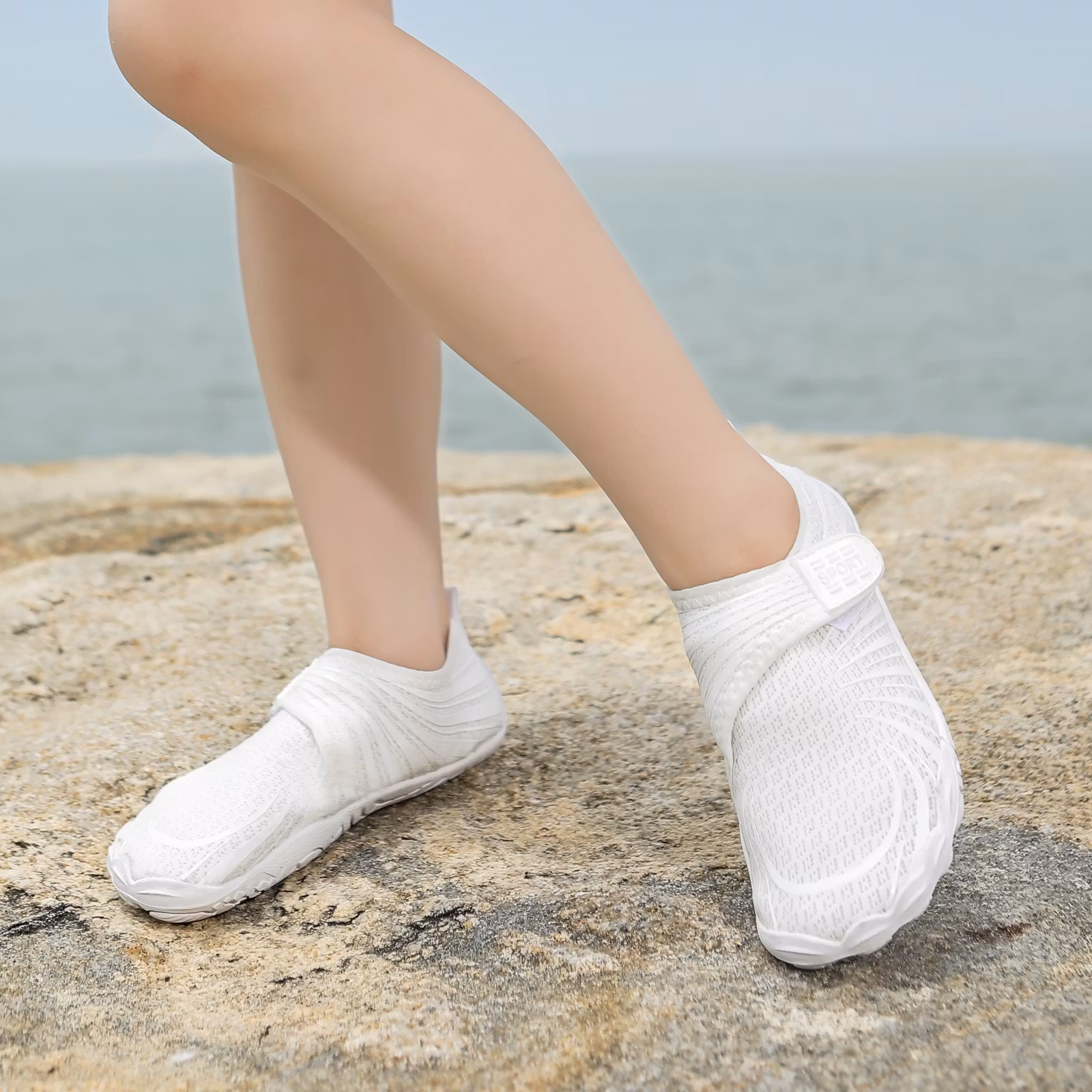 Barfotaskor velcro (Vit)